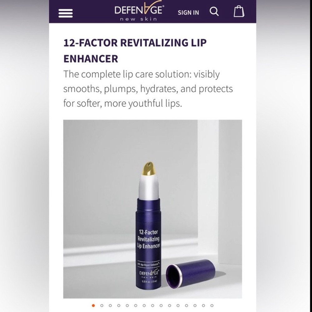 New in Box Defenage 12 factor revitalizing lip enchancer serum $72